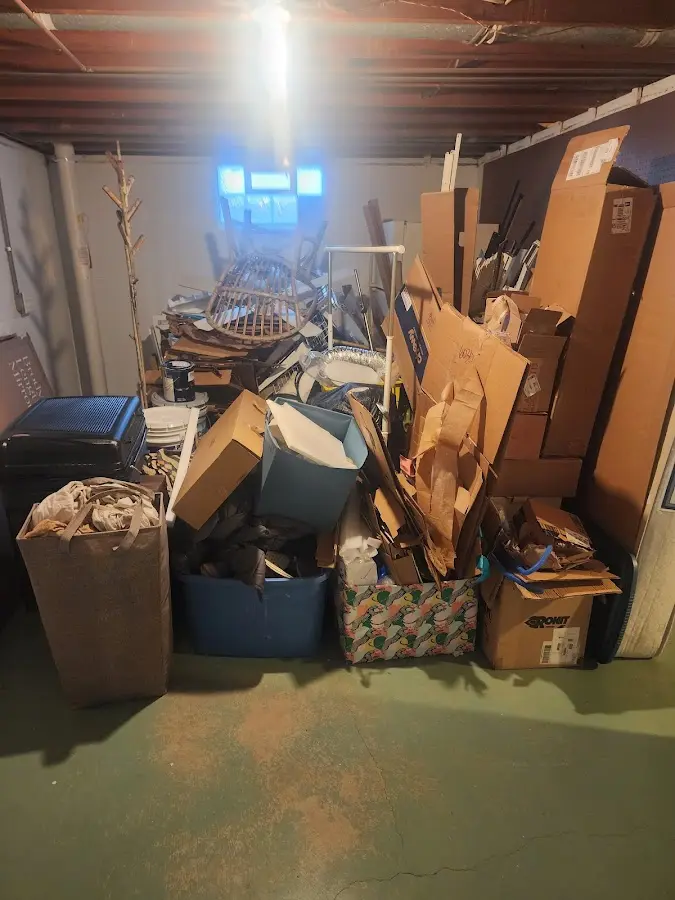 Roll-off dumpster container at job site for 6 Yard Dumpster Rental in Skippers Corner